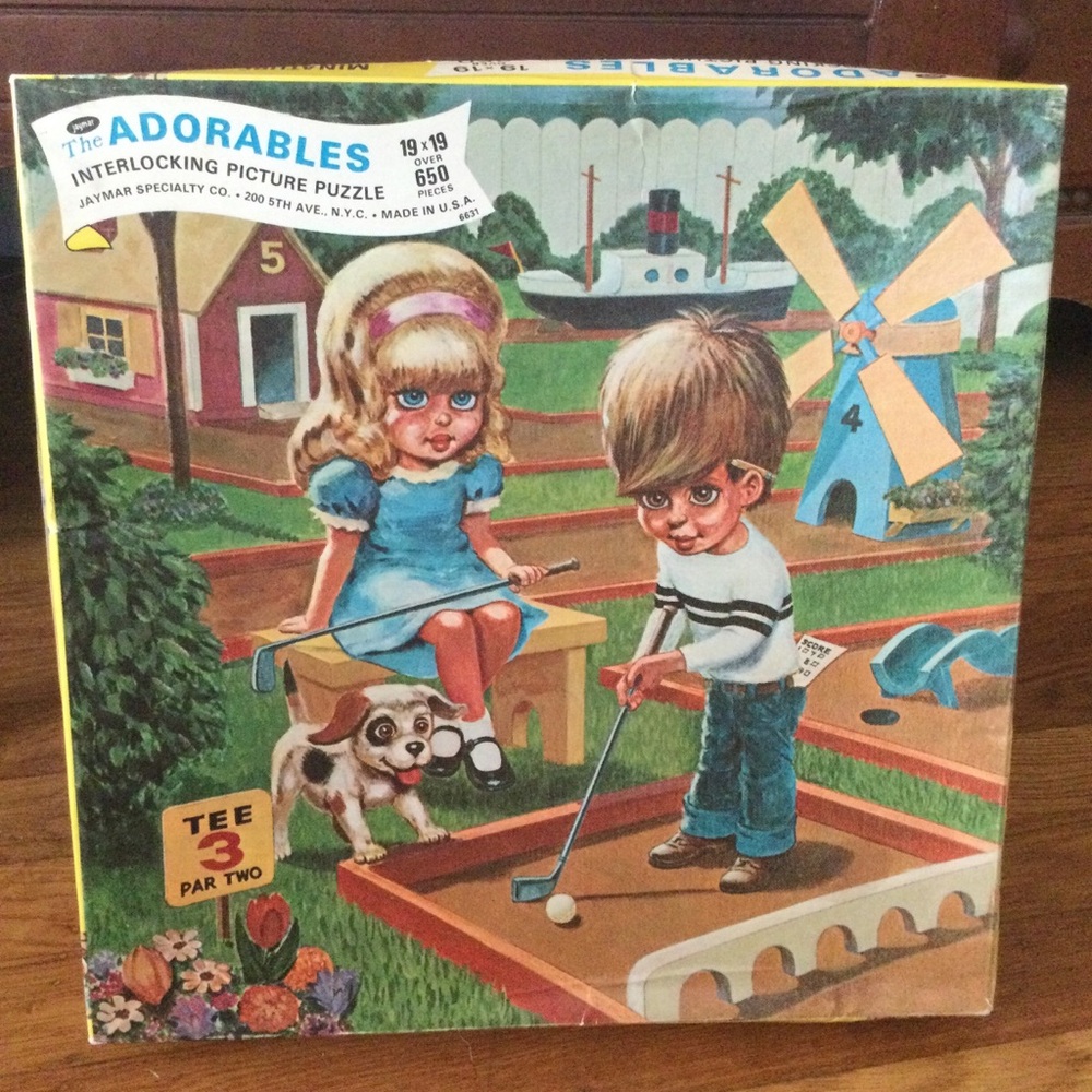 The Adorables Vintage Minature Golf Interlocking Picture Puzzle 19x19 650 pcs